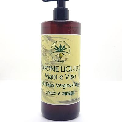 SAPONE LIQUIDO VISO E MANI ALL'OLIOEXTRAVERGINE DI OLIVA ,CANAPA, COCCO